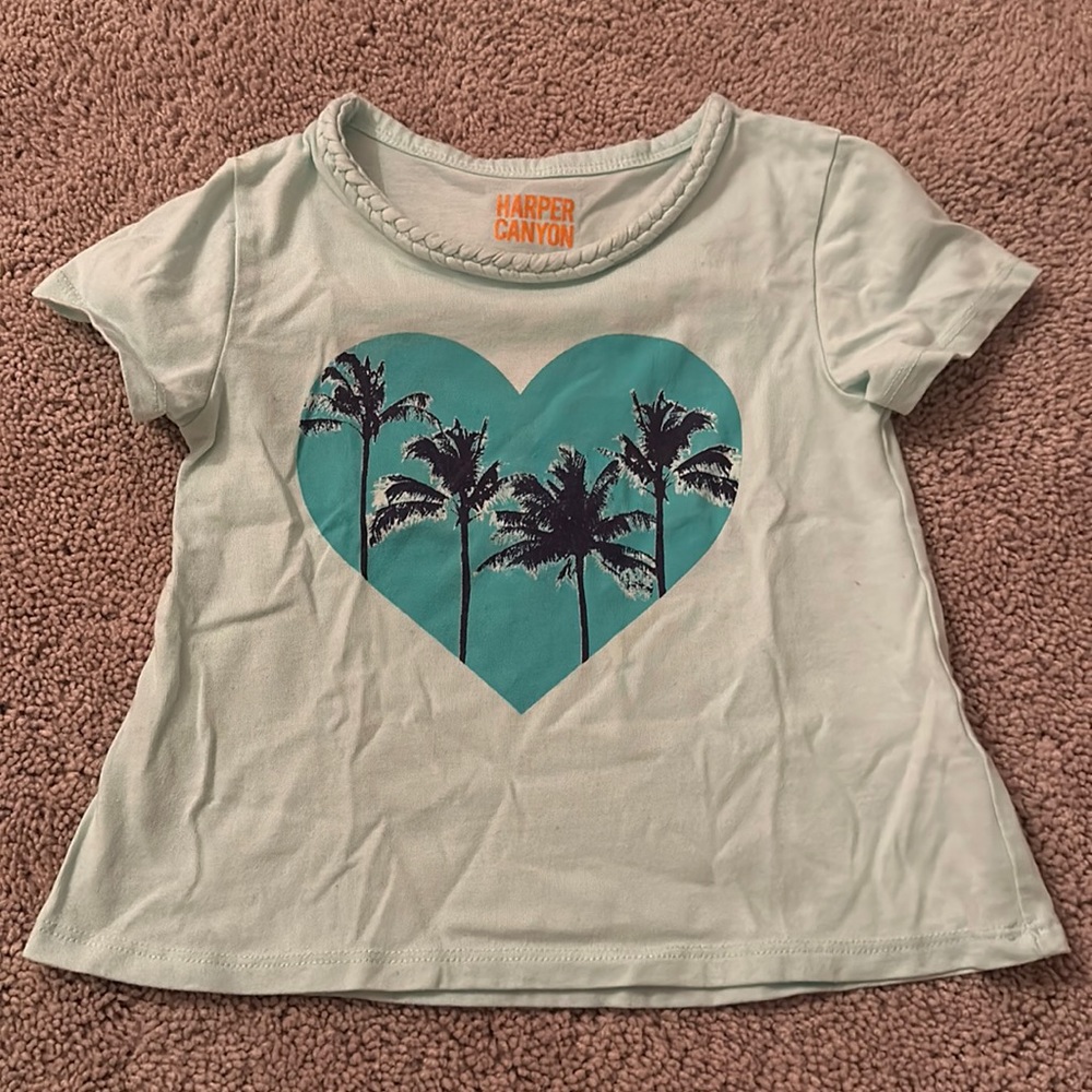 Harper Canyon 2T heart palm tree t shirt